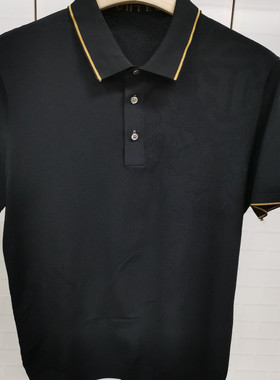 CP441    48码2024新款迪男士商务休闲百搭翻领短袖T恤微瑕针织衫