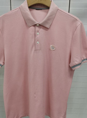 CP607  50  码2024新款路易诗男士商务休闲百搭翻领短袖T恤