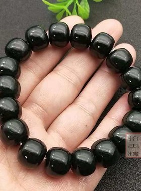 天然新疆和田玉青玉苹果鼓珠a货