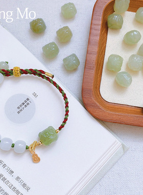 和田玉清水醒狮本命年生肖手链