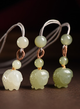 天然和田玉吊坠晴水小绵