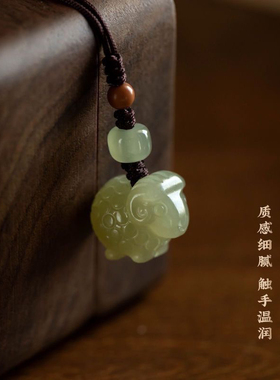 和田玉生肖羊手机挂件样样如意手机挂坠和田玉小绵羊包挂饰手机链