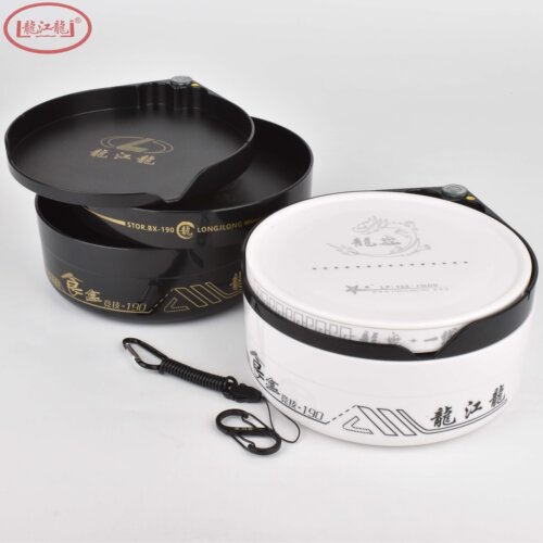 龙江龙龙盘饵料盒套装多功能挂扣食盒竞技黑坑强磁双层三层拉饵盘