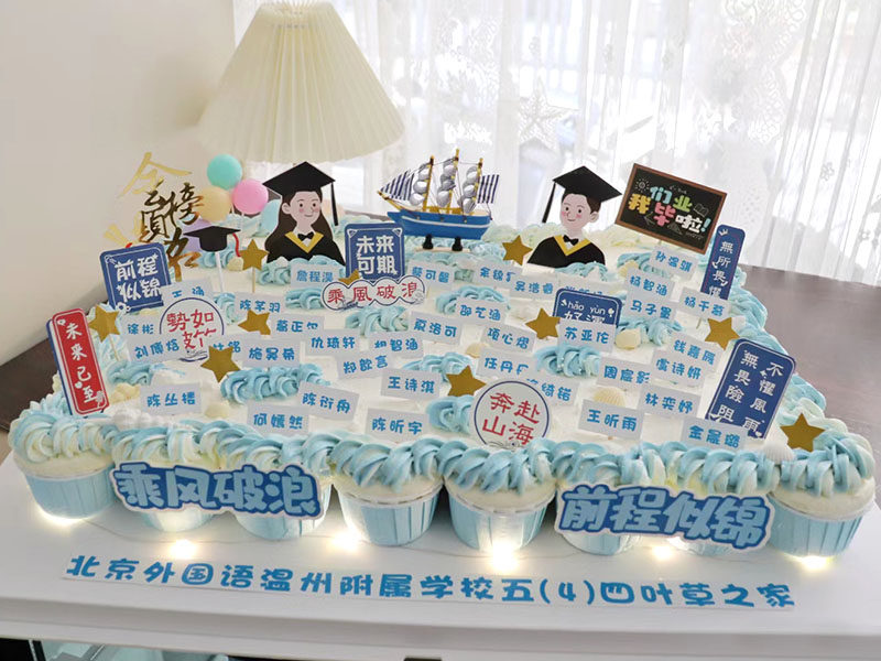 毕业季蛋糕装饰空白可手写名字插牌纸杯蛋糕乘风破浪前程似锦l