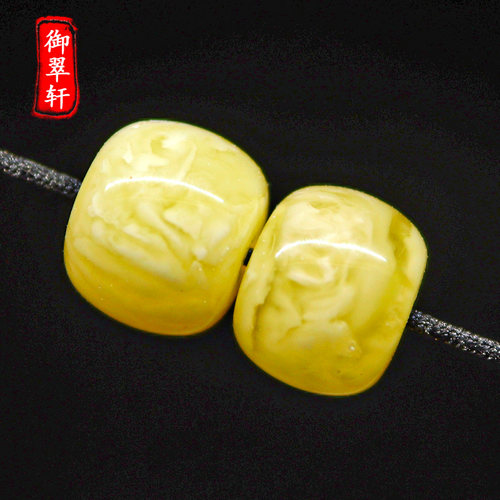 俄料精工满蜜白花老型桶珠对珠