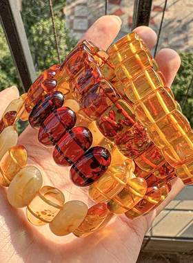天然原石波罗的海原矿蜜蜡金珀血珀DIY男女单圈手牌手串