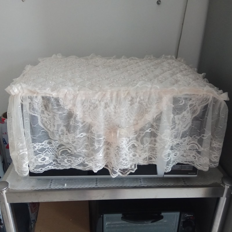 简约蕾丝微波炉盖巾烤箱微波炉罩