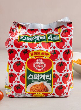 韩国进口不倒翁意大利面番茄拌面150gx4袋泡面煮面速食拉面方便面