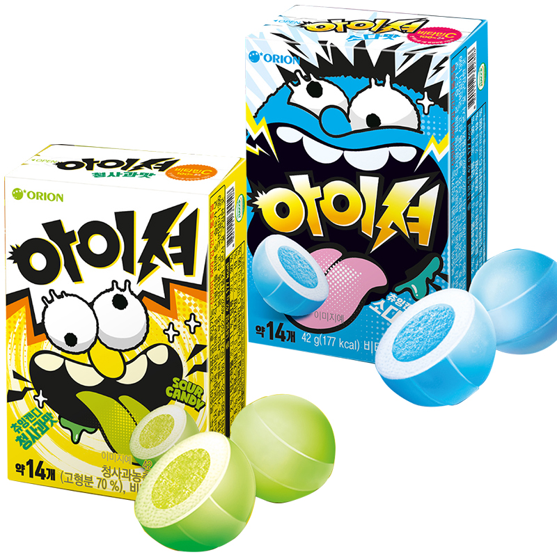 韩国进口好丽友ORION超酸夹心软糖苏打/青苹果口味糖果42g