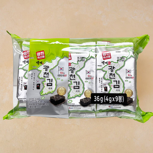 韩国原装进口广川百济调味海苔即食儿童零食寿司包饭紫菜烤海苔