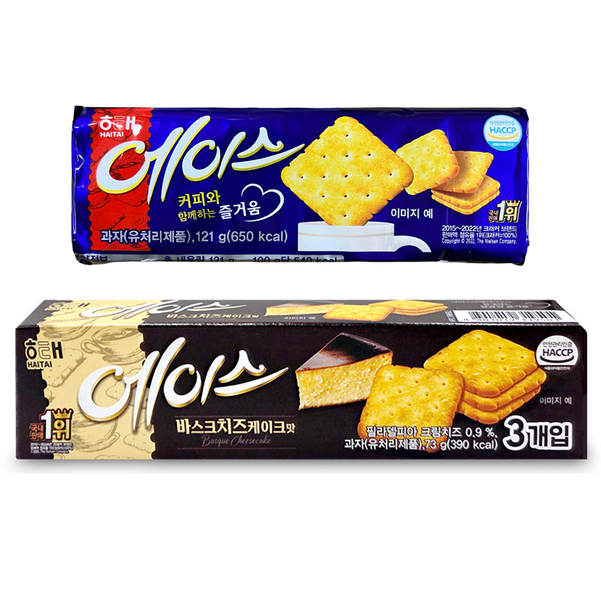 韩国进口海太ACE饼干芝士味苏打咸味薄脆独立包装零食73g