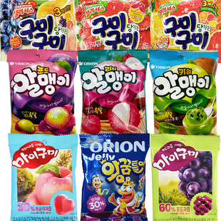 韩国进口好丽友桃子 芒果苹果 青葡萄  蚯蚓形 心形果汁QQ软糖