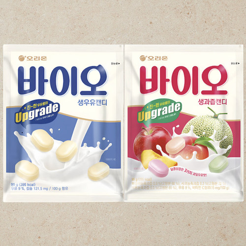 韩国进口好丽友BIO牛奶味软糖水果味软糖99g独立包装分享糖果零食