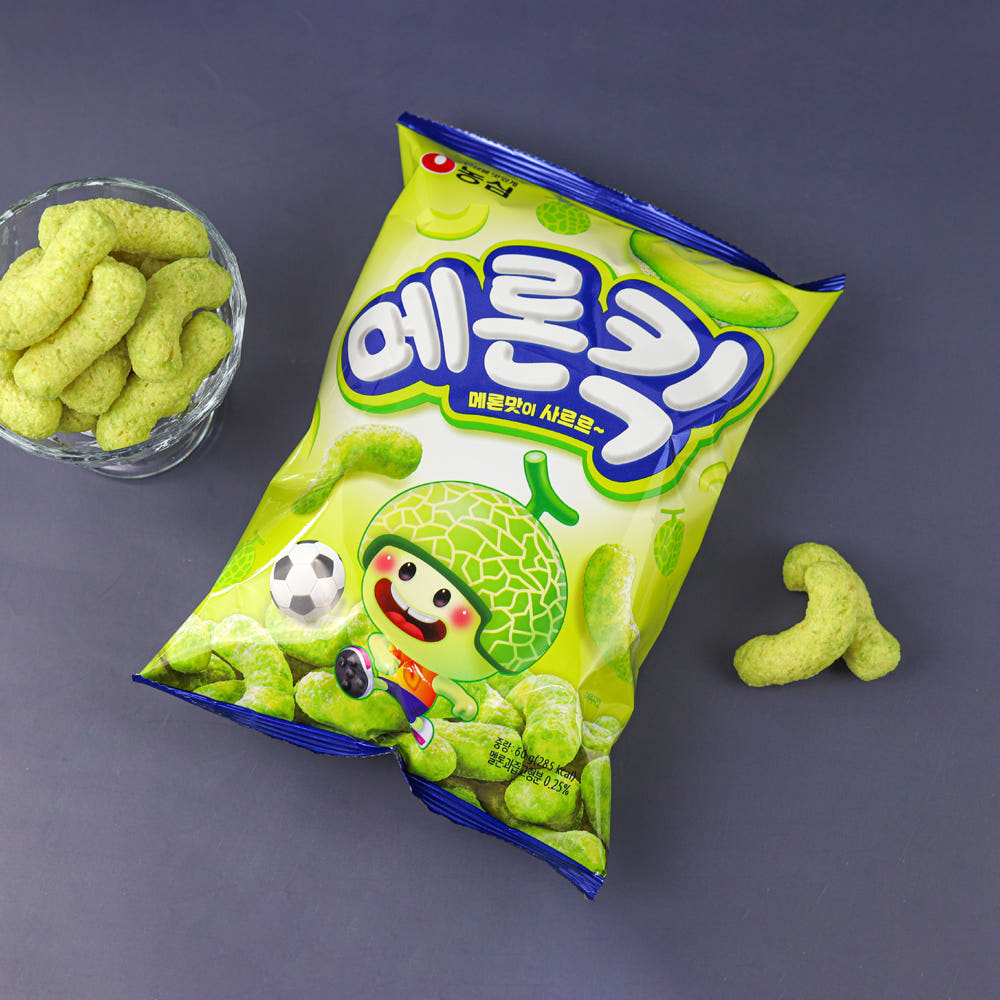 韩国进口农心哈密瓜味玉米脆条膨化60g休闲零食膨化食品