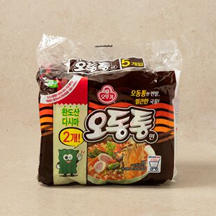 韩国进口不倒翁乌冬面辣味海带海鲜汤面咚咚面120gX5袋方便面泡面