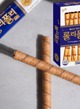 韩国进口海太巧克力夹心饼干薄脆卷彩笛卷冰激凌蛋卷62g