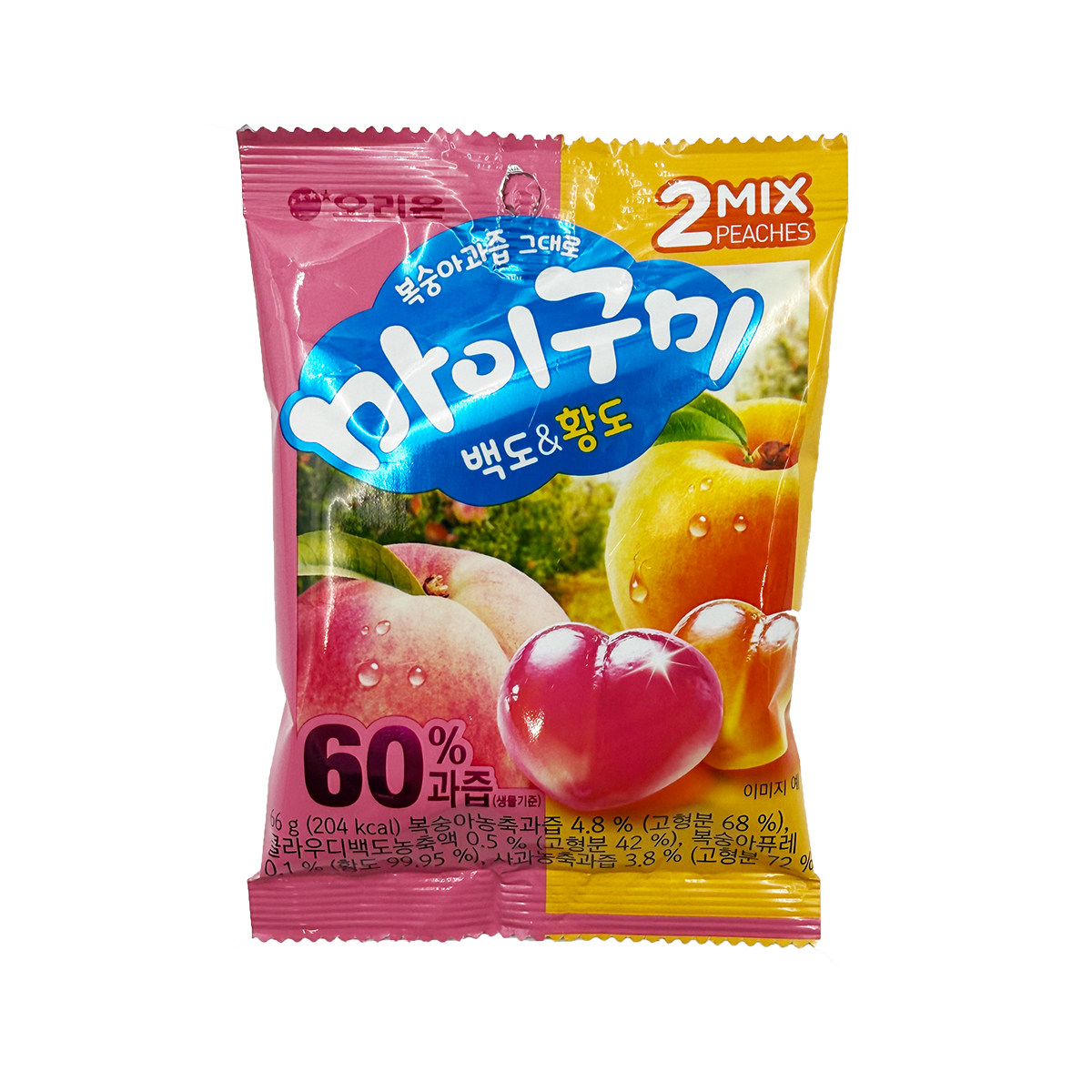 韩国进口好丽友桃子味QQ果汁屁桃形状软糖66g