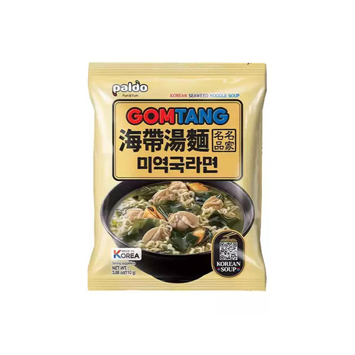 韩国进口八道Paldo海带汤面110g海鲜蛤蜊味方便面泡面拉面