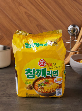 韩国进口不倒翁芝麻鸡蛋拉面115g*4袋速食泡面方便面拉面