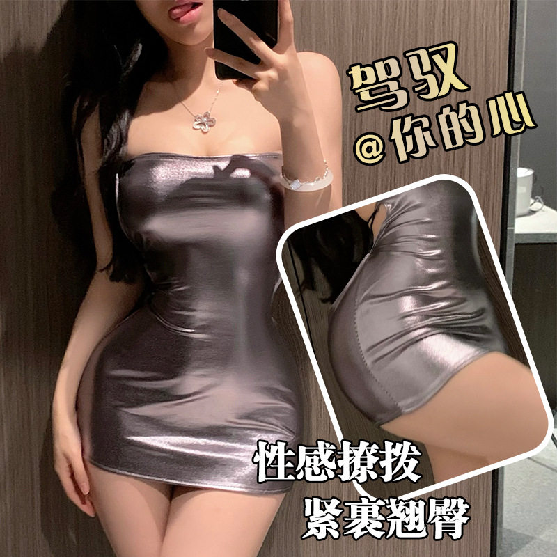 3169潮尚夜总会内衣女性感低胸紧身显瘦心机露背绑带夜店包臀短裙