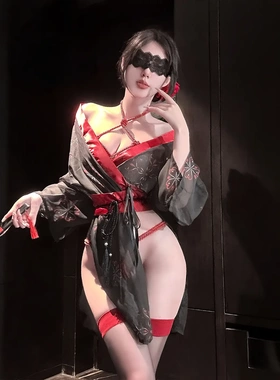 7872潮尚夜总会古风感性诱惑少妇和服绑带内衣纯欲qqny性感套装