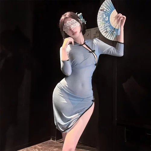 7871潮尚夜总会古风免脱少妇qqny感性诱惑旗袍内衣纯欲网纱制服