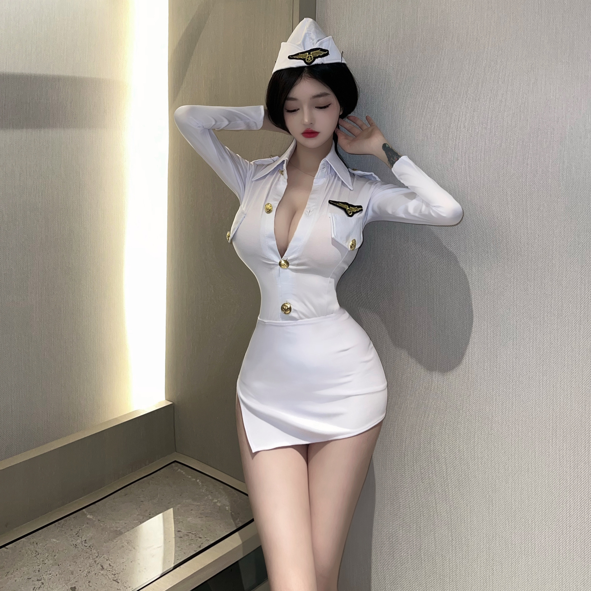 2670【潮尚夜总会】内衣性感夜场女警制服套装空姐装御姐OL秘书装