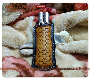 折刀刀套 刀鞘 皮套折叠刀包保护套牛皮手工皮雕复古刀套定制