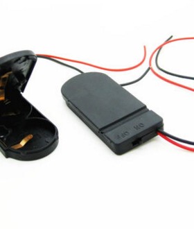 纽扣电池 CR2032 LIR203 2两节 6V带线带盖 带开关 电池盒 扁平