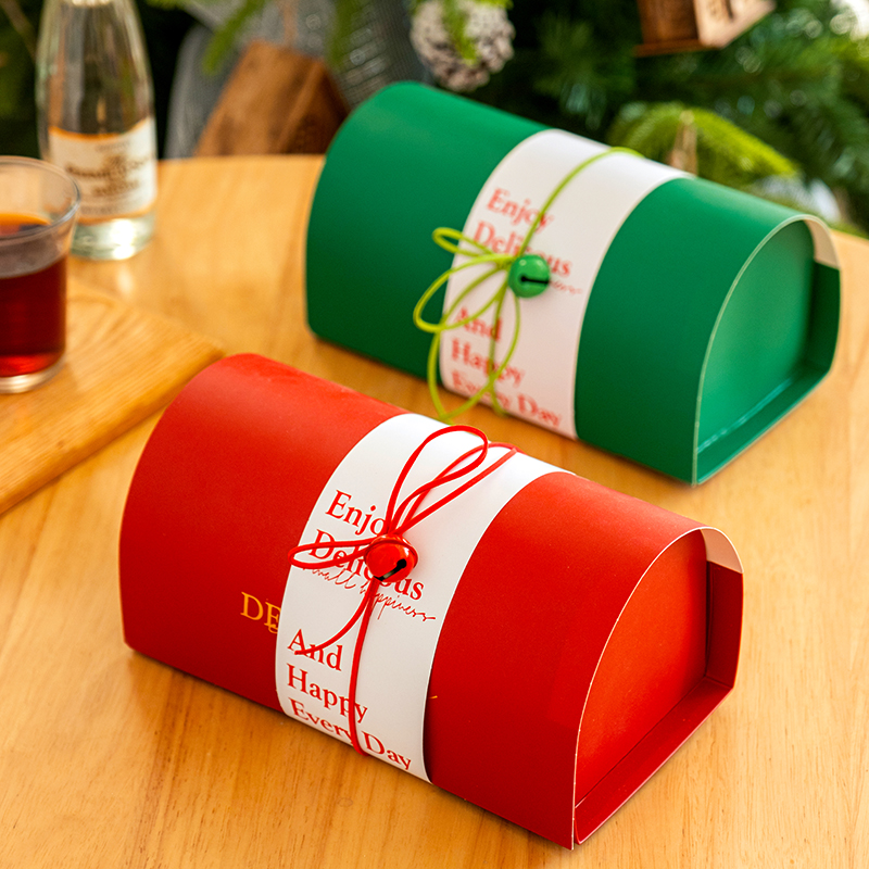 玛德琳费南雪磅蛋糕卷盒子包装盒半卷切片长条女王切块单个打包盒