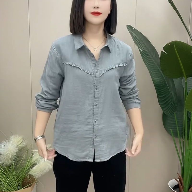 时尚时髦排扣花边设计感衬衫