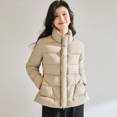 25冬季立领收腰廓形羽绒服修身显瘦小个子简约通勤羽绒外套25655