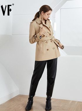 DFVF伊元素风衣女2022新款中长款炸街小个子英伦风春秋外套女现货
