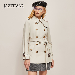 嘉泽华风衣女中长款小个子英伦风硬挺不易皱外套