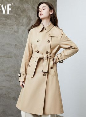 DFVF伊元素风衣女2025新款长款通勤气质百搭英伦风春秋外套女现货