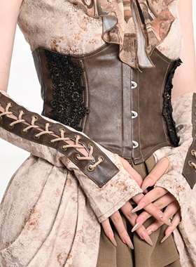 Broken bone原创 亚文化小众设计感复古做旧蒸汽朋克绑带袖套手袖