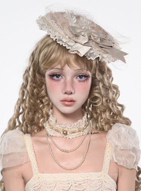 Broken bone原创 维多利亚欧式复古lolita甜美蝴蝶结小礼帽扁帽