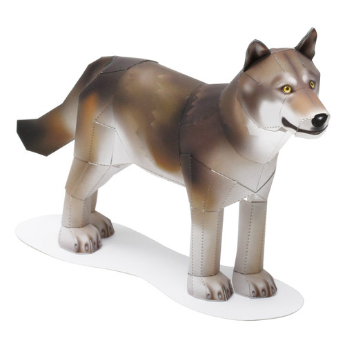 儿童手工折纸diy拼装益智立体3d纸质模型制作仿真动物狼大灰狼