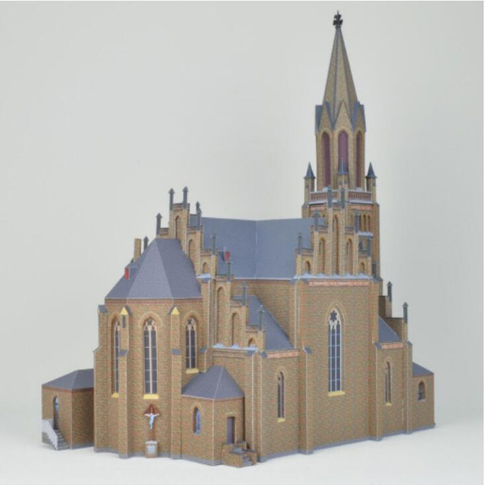 儿童手工折纸diy拼装立体仿真欧洲德国大教堂建筑3d纸质模型制作