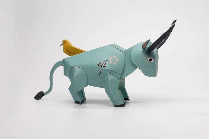 儿童手工折纸diy拼装立体卡通生肖动物牛制作公牛水牛3d纸质模型