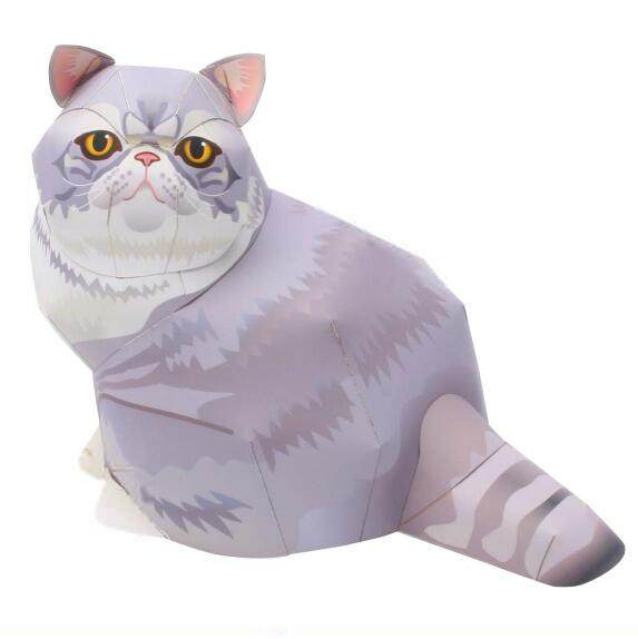 儿童手工折纸diy拼装立体纸质模型制作动物猫咪宠物英短猫短毛猫