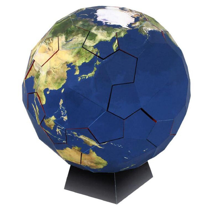 仿真摆件地球仪制作3D纸模型手工