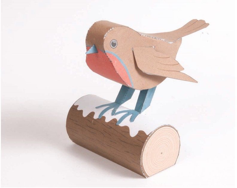 儿童手工折纸diy拼装益智立体纸质模型仿真动物小鸟山雀麻雀制作