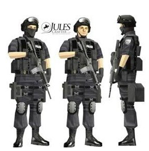 儿童手工折纸diy拼装立体3d纸质模型仿真人偶警察特种部队制作