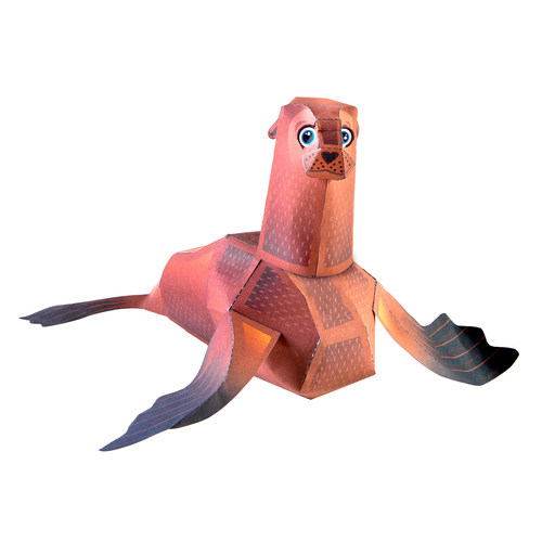 儿童手工折纸diy拼装立体3d纸质模型南极北极动物小海豹海洋生物