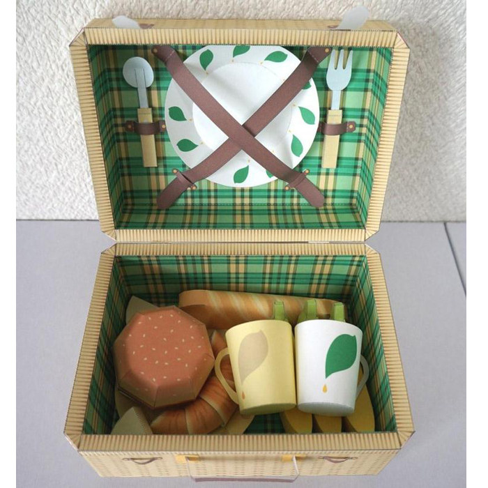 儿童手工折纸diy拼装立体3d纸质模型制作春游野餐午餐行李箱箱包