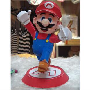 儿童手工折纸DIY拼装立体3D纸质模型马里奥超级玛丽玛丽公仔制作