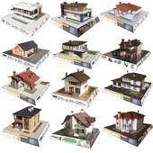 手工折纸DIY拼装 益智立体3D纸质模型玩具仿真别墅1比100建筑场景