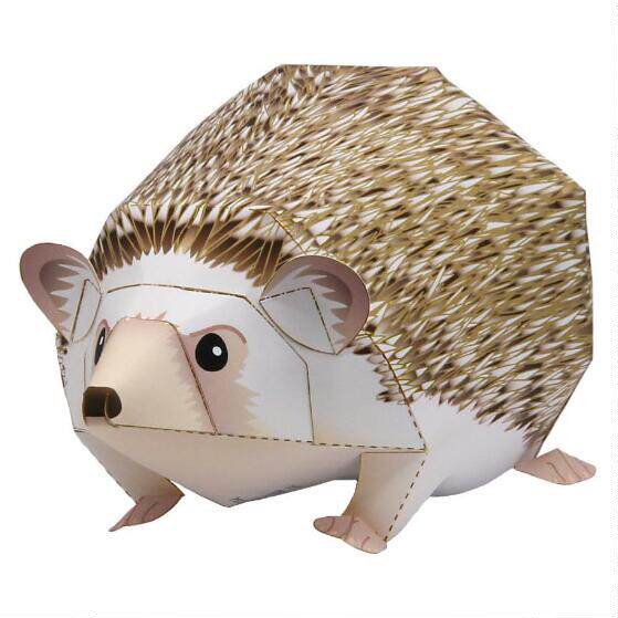 儿童手工折纸diy拼装益智立体3d纸质模型制作玩具仿真小动物刺猬