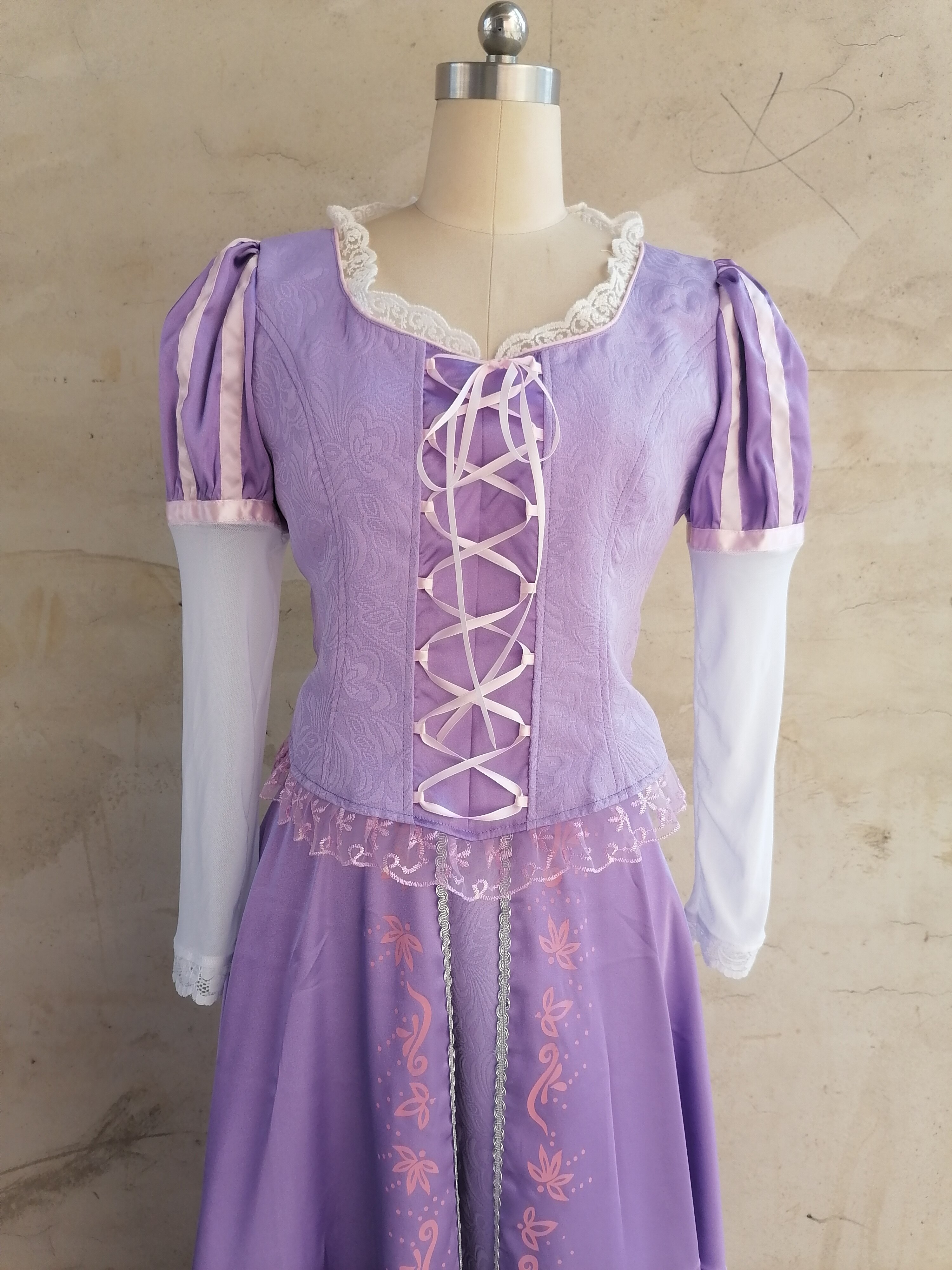 迪士尼动漫魔法奇缘长发公主裙cosplay服女连衣裙万圣节表演舞台